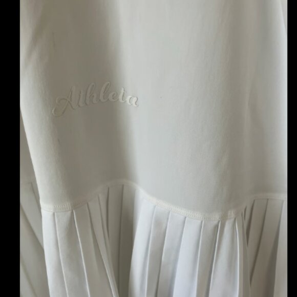 ❤️3/$12 Athleta size XL White Match Point Pleated Dress. New with tags - Picture 7 of 8